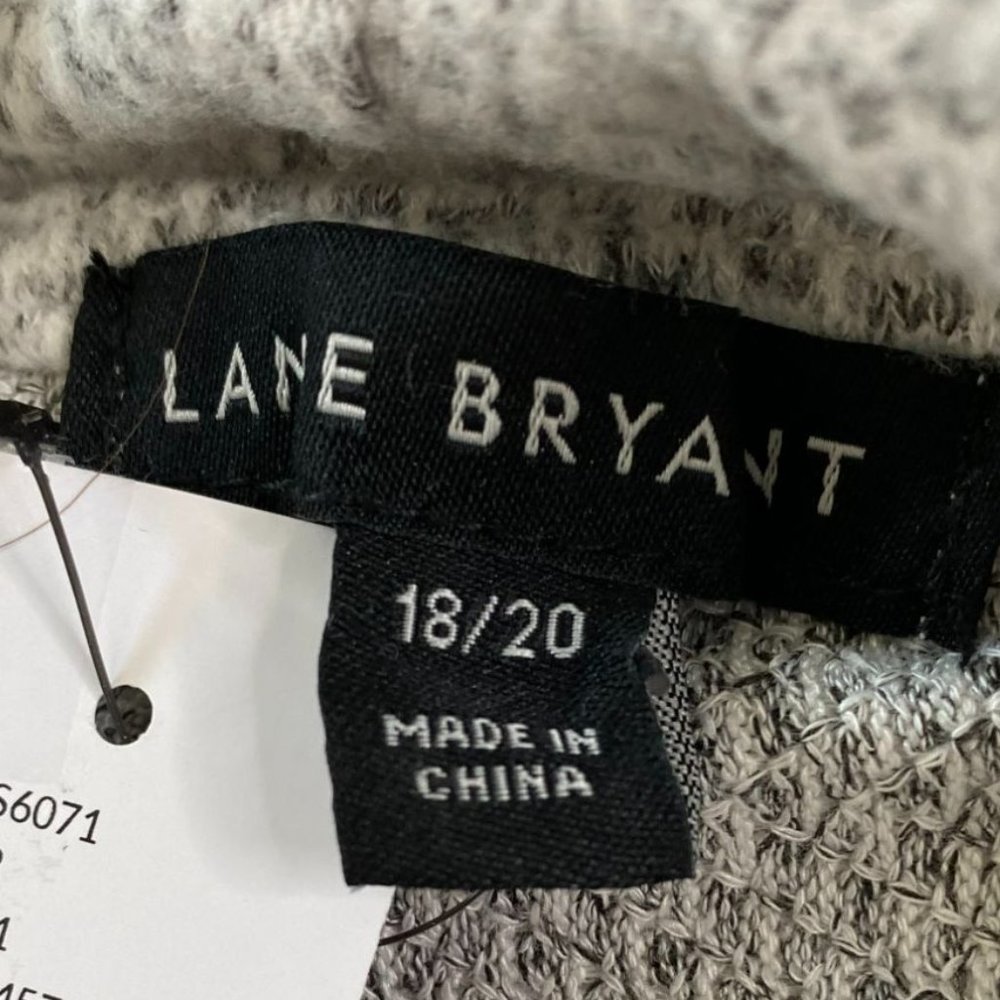Lane Bryant NWT Womens Grey and White Cowl Neck Poncho Top Size 18/20 Grunge - Picture 3 of 10